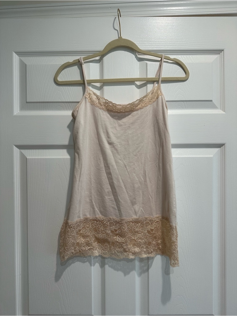 LOFT Beige Lace Trim Cami Top
